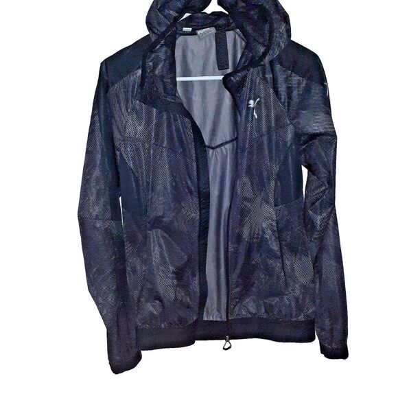 puma jacket mens S storm Cell Waterproof Zip Front Black Gray Track Jacket - Picture 7 of 8